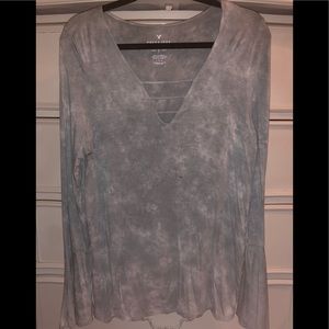 Cute turquoise green cross long sleeve shirt